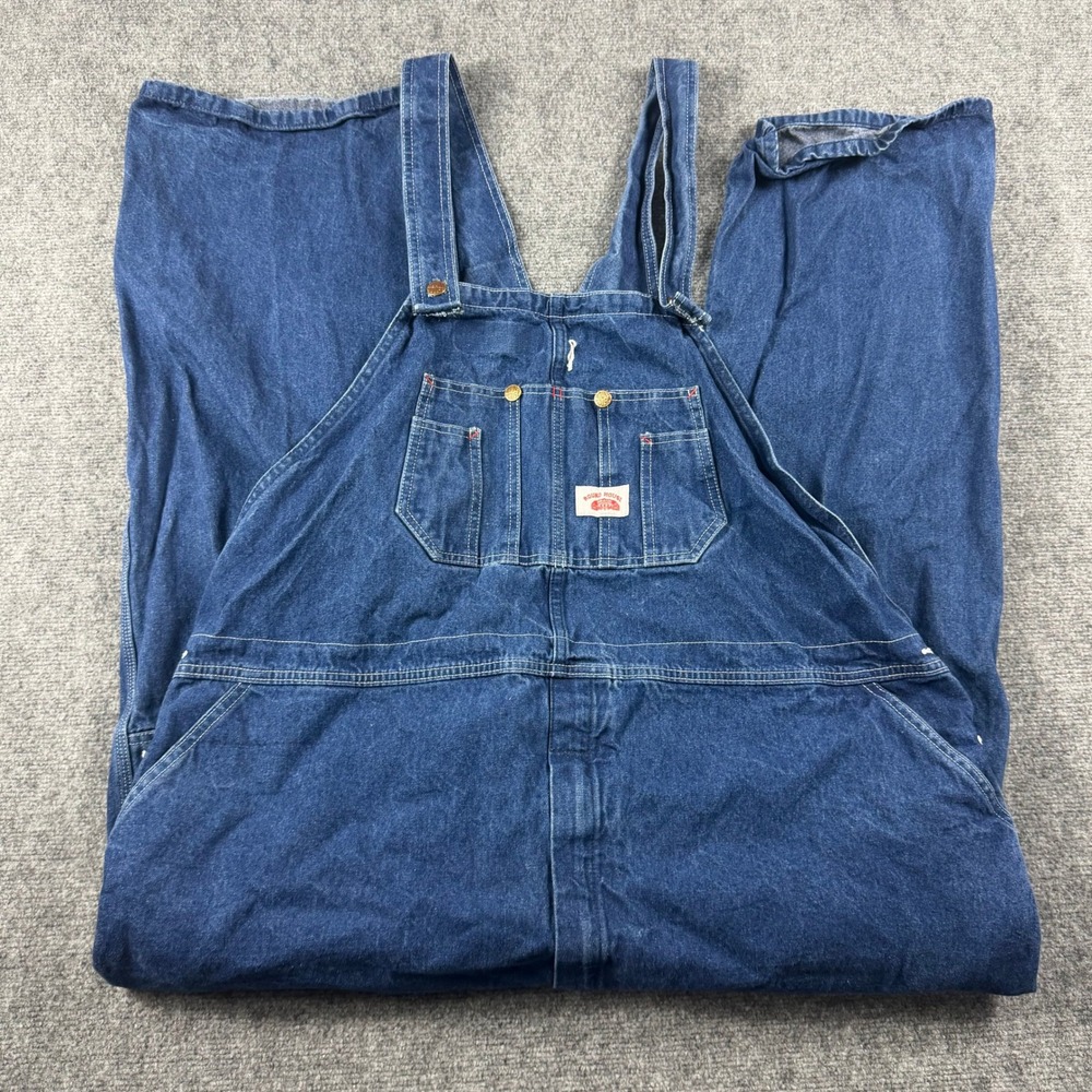 Round House Overalls Mens 50x30 Blue Denim Bib Workwear Carpenter Lot 980 Big